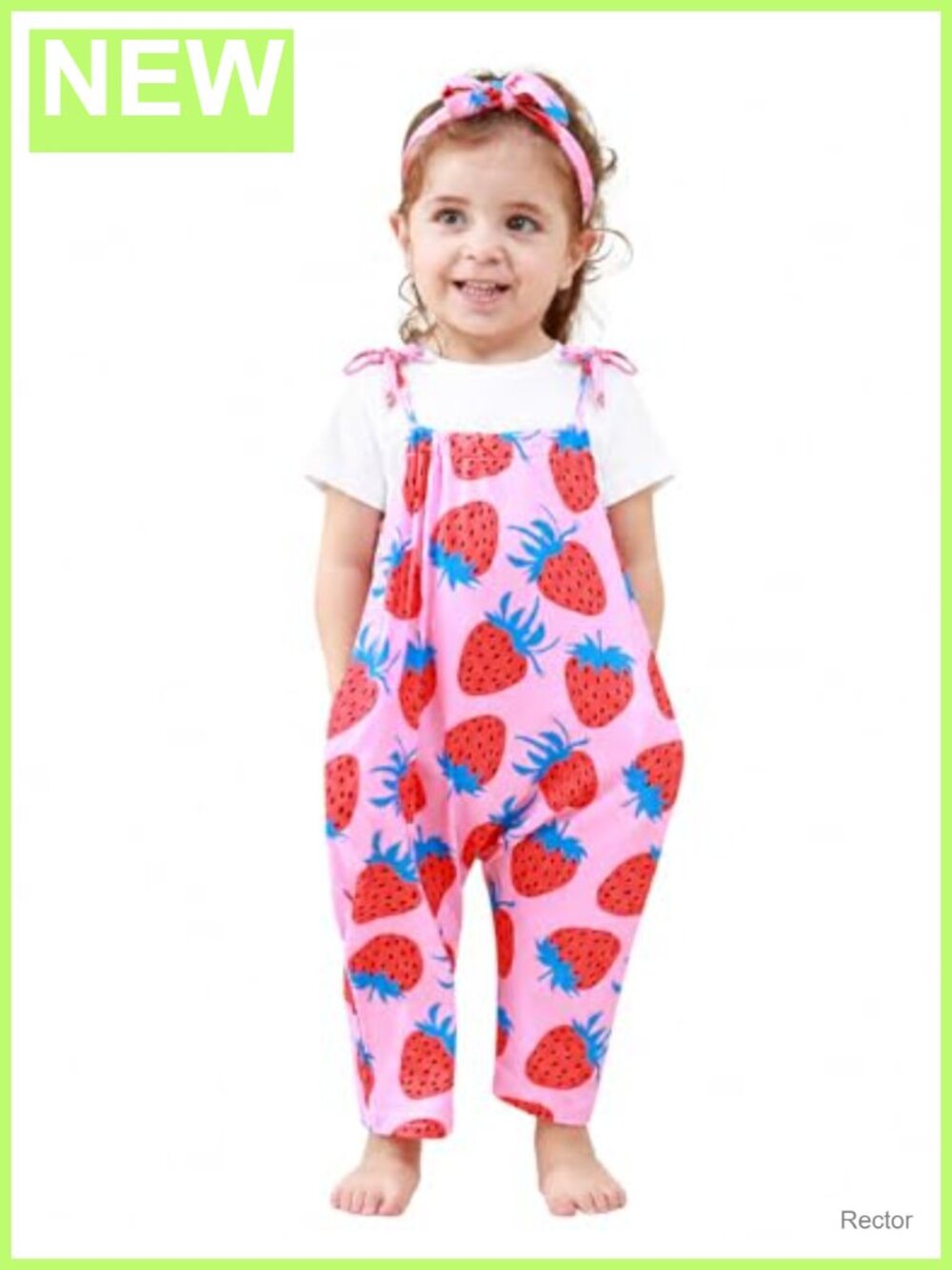Toddler Girls Romper Jumpsuit Sleeveless Tie-Up Strap Summer Outfit with